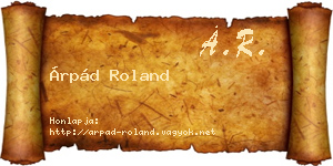 Árpád Roland névjegykártya